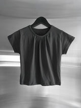 Center Shirred Round Crop Top