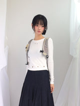 Eyelet Cropped Punching T