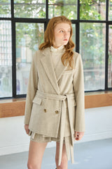 CLASSY HERRINGBONE WOOL JACKET / IVORY