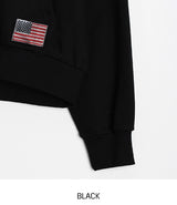Flag print hoodie zip-up