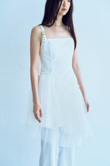 アンバランスバックルバックレスドレス_white