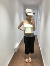 Over-banded Capri Pants (3color)