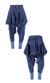 Skirt silhouette baggy pants Like Denim Deep Blue