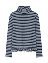 ストライプ タートルネック ティー(NAVY)