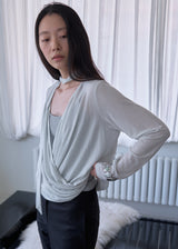 Lotus Drape Scarf Top (Ash Cream)
