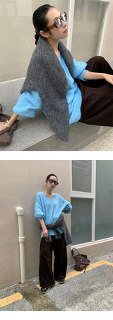 Easy V-neck loose fit V-neck knitwear