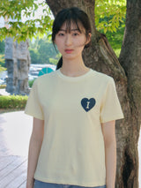 ハートロゴTシャツ - イエロー
