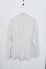 Oversized Black Button Shirt (Ivory)