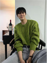 cable cosyharu semi-over knit