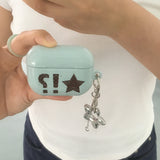 Star Dangdang Dot Mint Sky Blue Glossy AirPods Case
