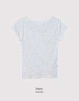 ドットスリムUネック半袖Tシャツ (3color)