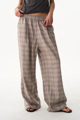 Leather Panel Straight Pants
