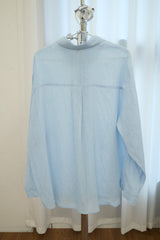 Sheer Button Down Loose Shirt (Sky Blue)