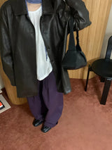 Curved Leather Jacket
