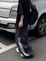 half track side zipper pants