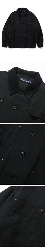 CANVAS COTTON WORK JACKET_BLACK