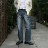 LMN Elite Wide Greitine Cargo Denim Pants (blue)