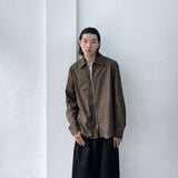 Mist Brown Zip Shirt Jacket