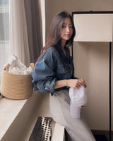 Hazel cropped denim jacket