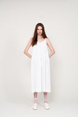 レイヤードスリーブレスロングドレス (WHITE)