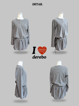 wool fleece stripe strap pumpkin dress