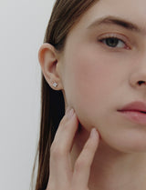 26SS★ Essence Silver (W) Moissanite Flower Dainty Earrings