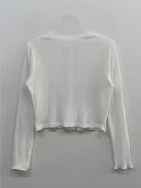 Pleated Crop Cardigan T-shirt