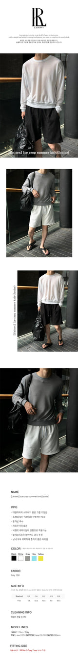[Unisex] アイスクロップサマーニット(5color)