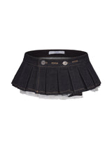 rirri Raw Denim Straight-leg Versatile Jeans with Detachable Pleated Waist Skirt
