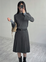 Cuffs Wool Knit T-Shirt