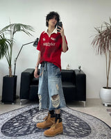 Peon Smoke Washing Collar Tee