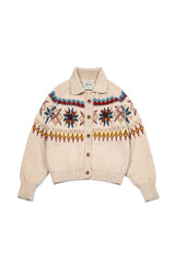 グリッドジャカードカーディガン [Beige]