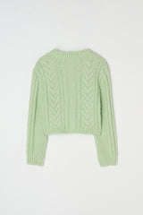 Nutty cable cardigan_mint