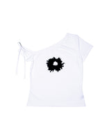[MADE] ワンショルダーリボンTシャツ  002