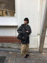 リオンストライプフードジップアップ (2color)