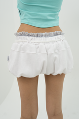 (Copy of) CHECK PUFF SAG SHORTS _ WHITE