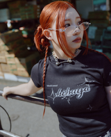 BENNY × Miseki SEOUL sparkle graphic short sleeves_black