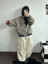 TERRY SHEEP🐑☁🤎HOODIE CARDIGAN JACKET 🤎💛🖤3COLOR