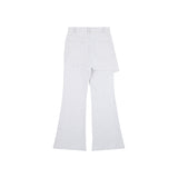 ヘリンボーンダメージカッティングスカートパンツ (WHITE)