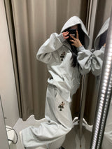 レホクロスパッチフーディジップアップ