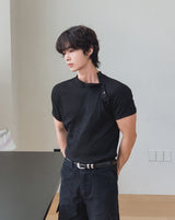 Slowy Button Muscle Fit Ribbed Short Sleeve T-shirt