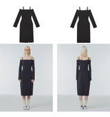 Off-the-shoulder slim long dress