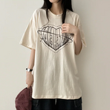 フェイスハートボクシーフィット半袖Tシャツ