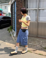 OVERLAP HALTER TEE