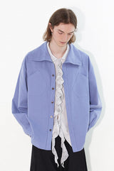 Relaxed and casual lapel and stand-up collar shirt