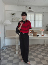 Iru Boucle Stripe Collar Knit