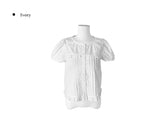 Hearth Lace Button Puff Blouse