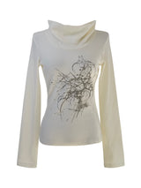 melt drape neck slim T (3color)