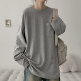 Pocket boxy-fit plain long-sleeve T-shirt (6 colors) H&L