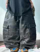 SEMI BALLOON WIDE OVER CARGO MILITARY LONG PANTS 🐝💚🤎 - 2 COLORS